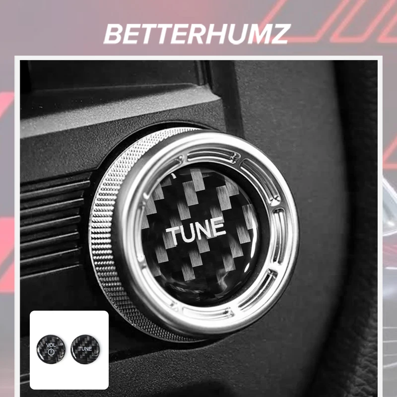 For Ford Mustang GT 2015-2023 Carbon Fiber Center Console Multimedia Trim Sticker Cover Decor Car Interior Tuning Accessories