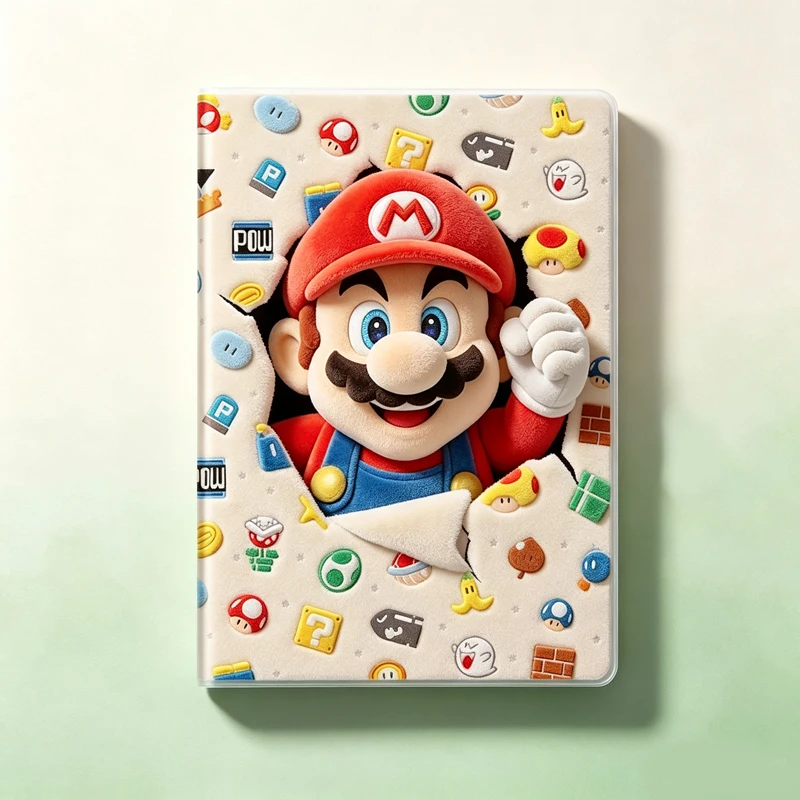 Kawaii Cartoon Mario A5 B5 Eva Notebook Double Sided Pattern Lined Diary Portable Soft Cover Journal Gifts for Kids Students