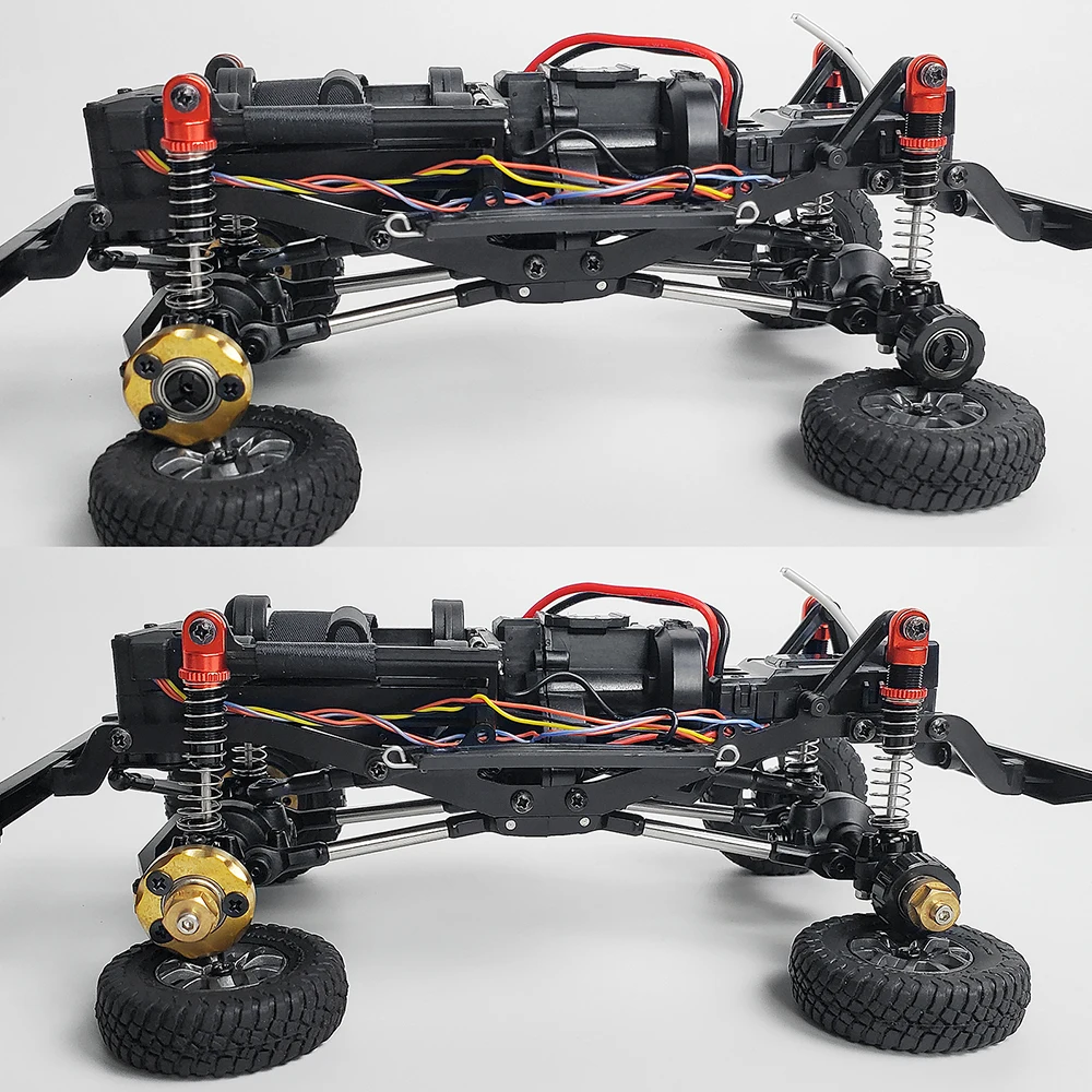 MIBIDAO 4 pezzi cerchioni pneumatici in gomma e adattatore mozzo ruota per 1/24 Kyosho Mini-Z 4 x4 Jeep Wrangler Rubicon RC Crawler ricambi auto