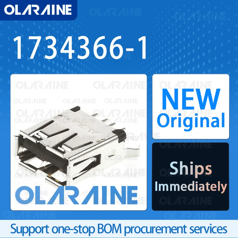

20/50/100Pcs 1734366-1 100% brand new and original IC chip USB2.0 connector 4 Contact 1 A