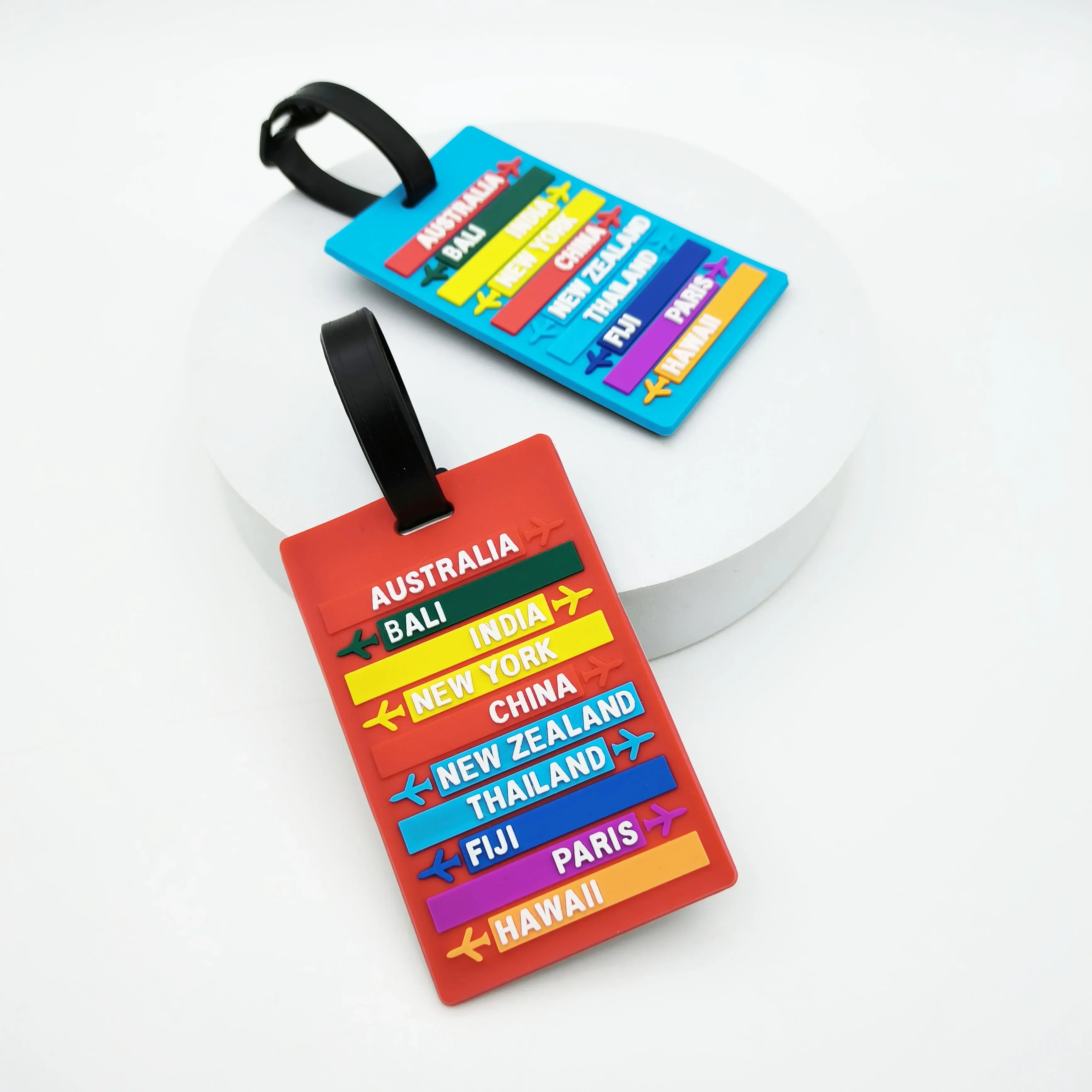 Etiqueta de equipaje de estilo de dibujos animados, 1 unidad, soporte de dirección de identificación para maleta de viaje, accesorio de etiqueta de equipaje bonito con Protector de información seguro