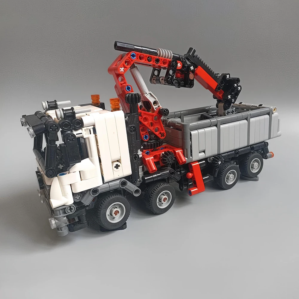 MOC high-tech truck bucket crane engineering dump truck model assembly building blocks DIY children's toys birthday gift 1069PCS