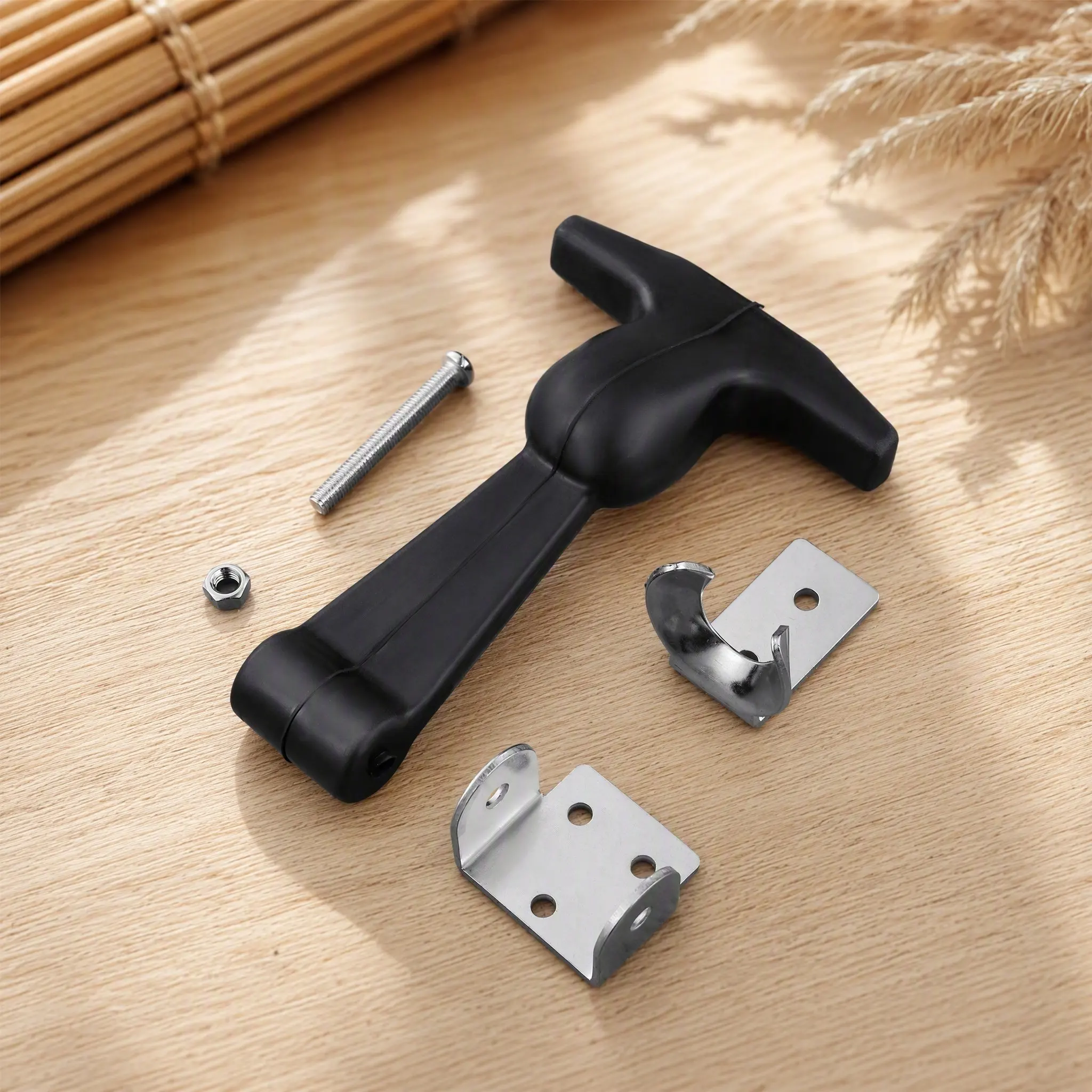 2Pcs Stainless Steel Rubber Flexible Draw Latch with T-Handle Strong Preload Vibration Absorbing Latch for Boat Compartment