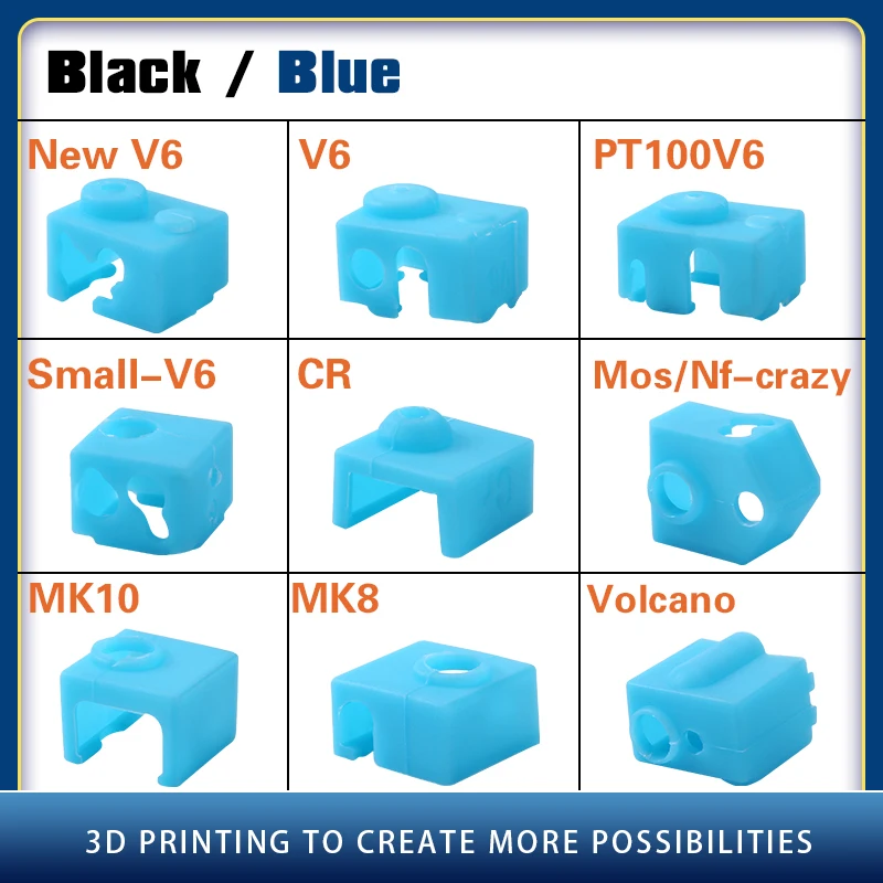 Für V6/MK7 MK8 MK9/MK10/Volnaco Silikon Socken Heizung Block Hotend Protector Isolierung Abdeckung Für 3D drucker Heißer Ende Wärme Block