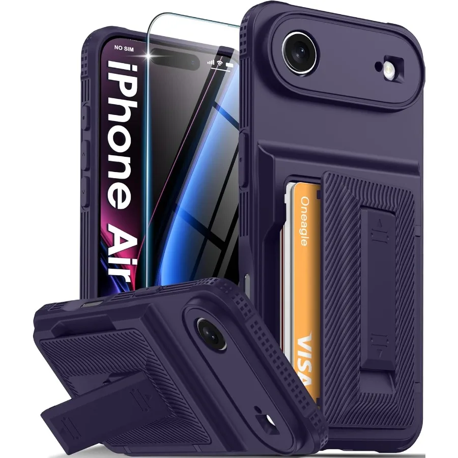 

Wallet for iPhone Air Case with Card Holder 4-5 Cards [RFID Blocking] [Screen Protector] Full Camera Protection Case