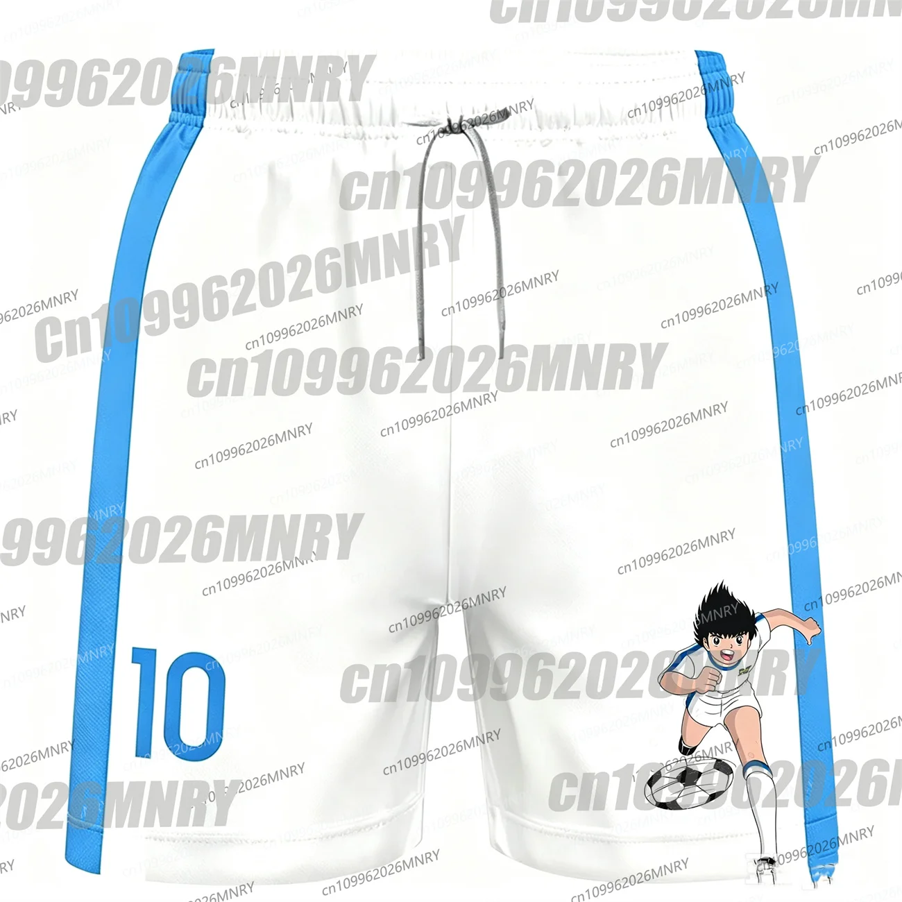 2 Piece Outfit Children Tracksuit Captain Tsubasa Football No.10 Print Tshirt+Shorts Set Moto Suit Sports Kids/Adult Clothes