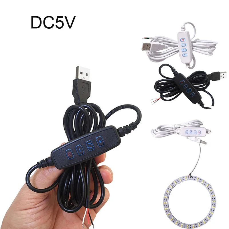 LED Dimmer DC5V USB Dimming Power Supply Extension Line Stepless Adjusted For LED Desk Lamp Wire Hanging Lamp Dimmable LED Bulb