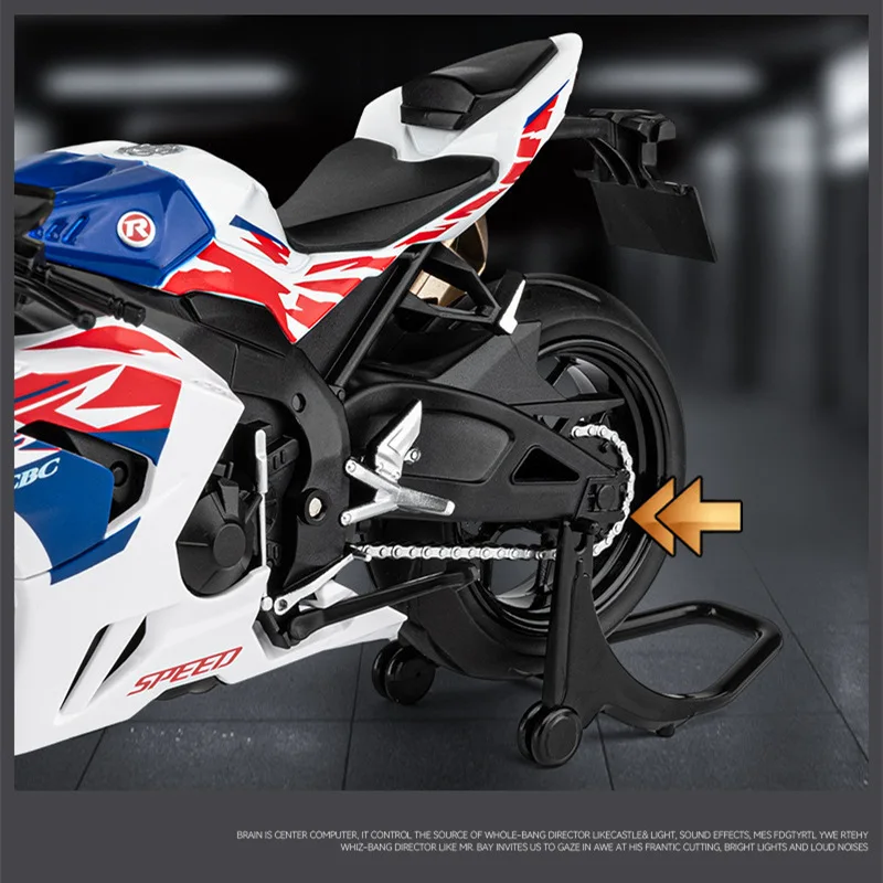 1:12 HONDA CBR 1000RR-R Fire Blade Alloy Sports Motorcycle Model Simulation Racing Motorcycle Model Sound and Light Kid Toy Gift