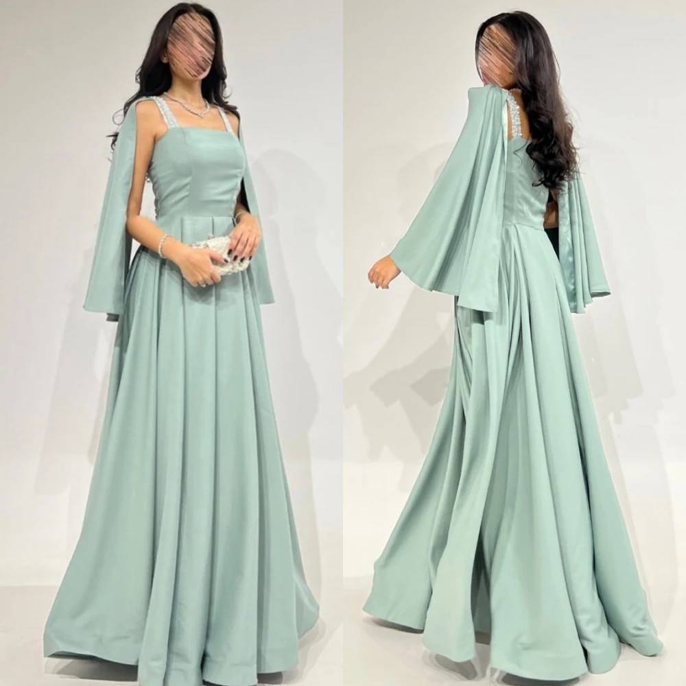 Ball Dress Saudi Arabia Prom Jersey Draped Wedding Party A-line Spaghetti Strap Bespoke Occasion Gown Long Dresses