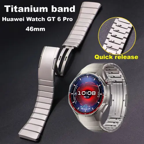 Imagen 1 del producto Correa de aleación de titanio para Huawei Watch GT6 Pro, pulsera de liberación rápida de Metal de 46MM