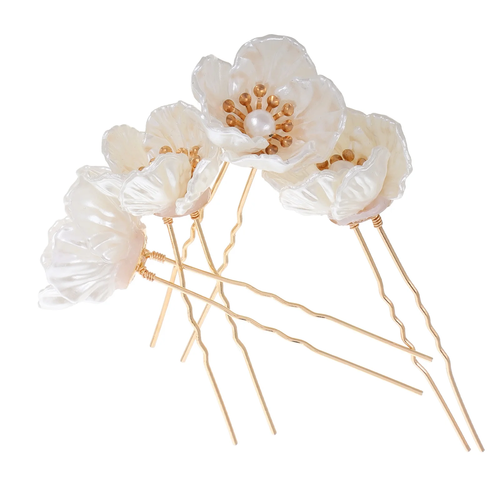

4Pcs Vintage Hair Sticks Pearl Decorative Hairpin Elegant Retro Style Hair Chopsticks for Women Party Photos