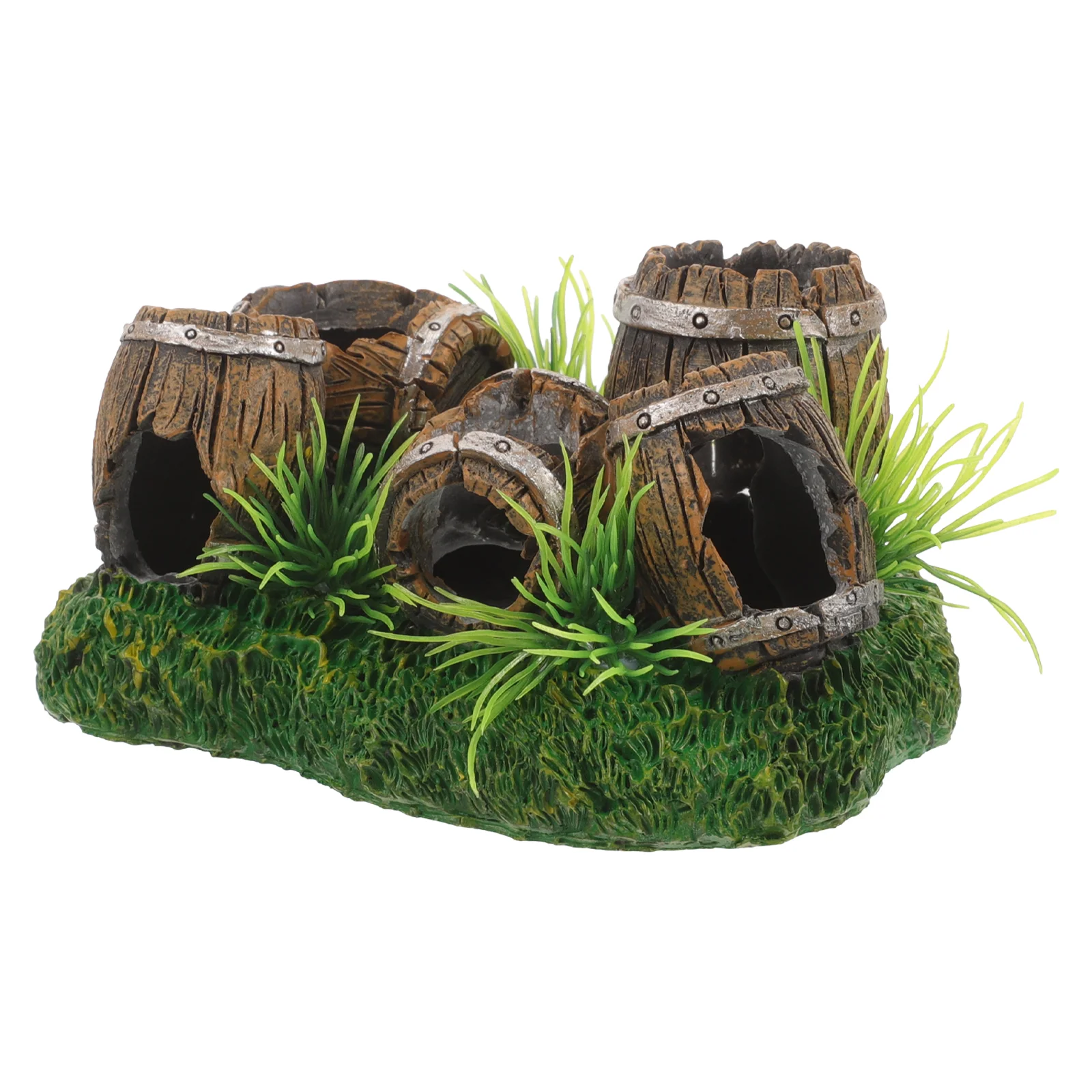 

Fish Tank Barrel Ornaments Shrimp Hideout Decoration Plants Breeding Cave Blocks House Aquarium Hideaway