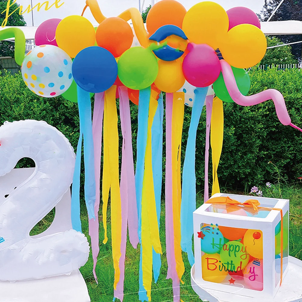

1Set Birthday Balloon Box Decoration Party Supplies Balloons Ribbon Storage Case Event Ornaments Bow Shower Decorations