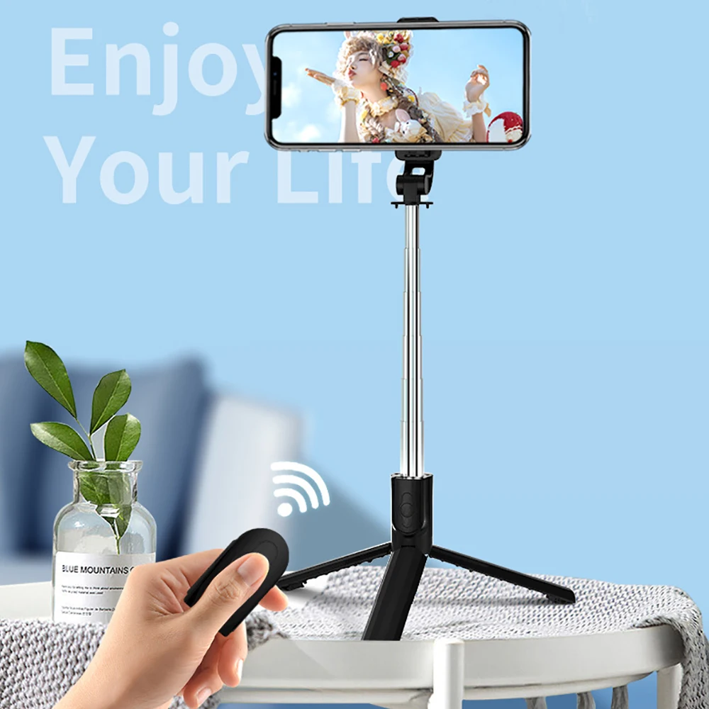 Selfie Stick Tripod with Detachable Wireless Remote & Fill Light 4 in 1 Extendable Portable Selfie Stick & Phone Tripod