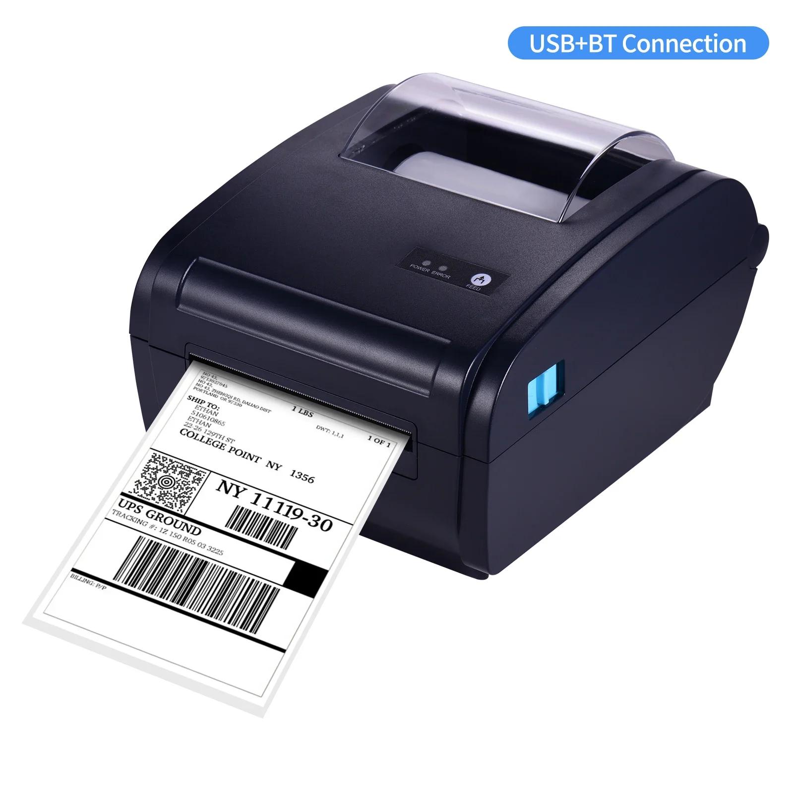 Desktop Thermal Label Printer for 4x6 Shipping Package Label 160mm/s High Speed USB&BT Connection Printer Label Maker Sticker