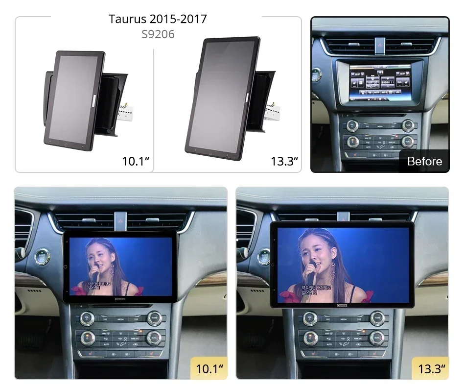 1920*1080 Nano Ownice Android10.0 for Ford Taurus 2015-2017 Car Radio Video Audio 13.3'' IPS Rotatable 360 6G 128G Tesla Style