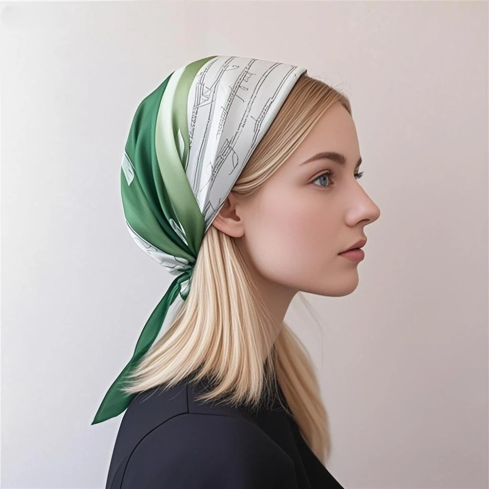 

68cm Sea Salt Shell Printed Scarf Women Autumn and Winter Polyester Fiber Scarf Fashionable and Versatile Warm Headscarf Shawl
