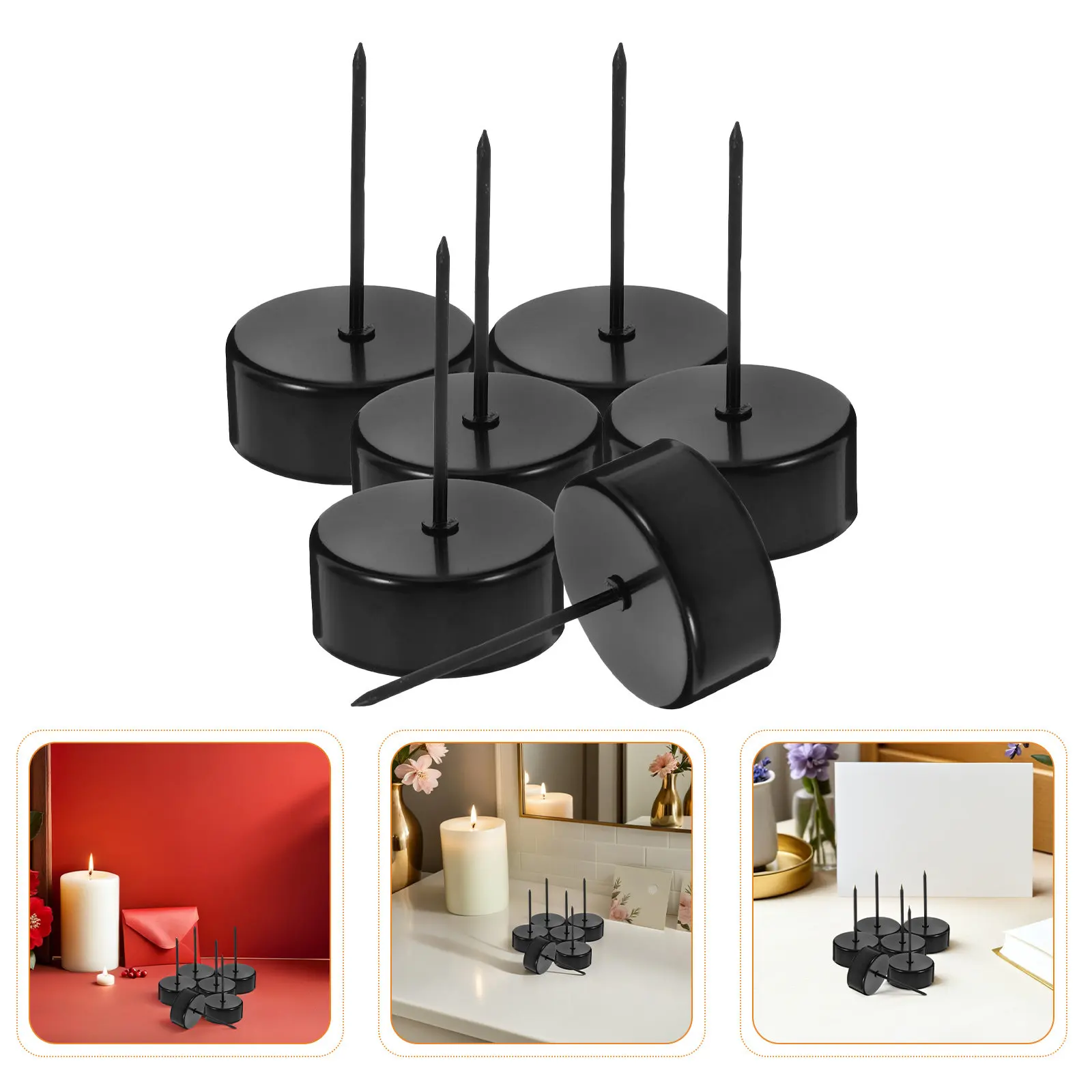 20Pcs Metal Spike Holders Taper Pillar Candlestick Liners Inserts Cup for Wedding Wreath Table Centerpiece Holiday Party