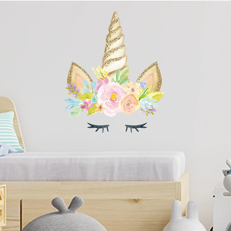 Unicorn Cartoon Wall Decoration for Girls and Children's Room Self Adhesive Removable PVC Wall Decal INS Wind