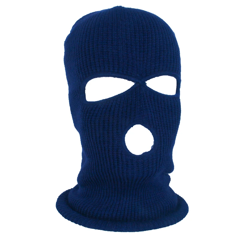 Motorcycle Windproof Full Face Knit Hats Ski Mask Men Warm Wool Balaclava Winter Hats Knitted 3 Holes Ski Mask