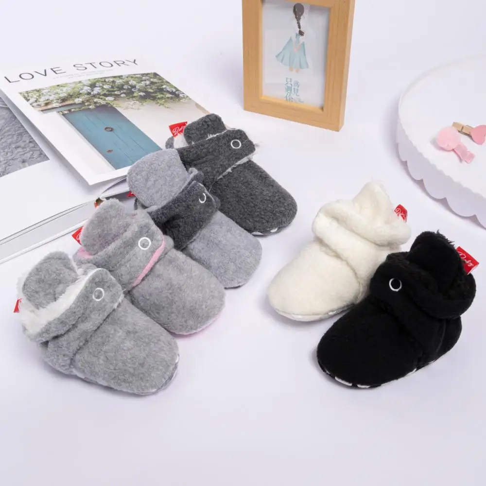 

Meckior Newborn Baby Sock Shoes Boy Girl Toddler First Walkers Booties Cotton Soft Anti-slip Warm Infant Crib Light Weight Shoes