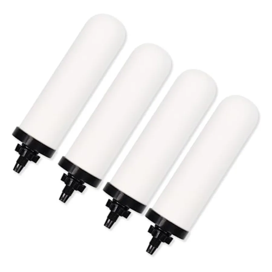 

4 PACK 7" Gravity Drinking Water Ceramic Replacement Candle Element Filter with Activated Carbon 7-Inch Gravity Water Replaceme