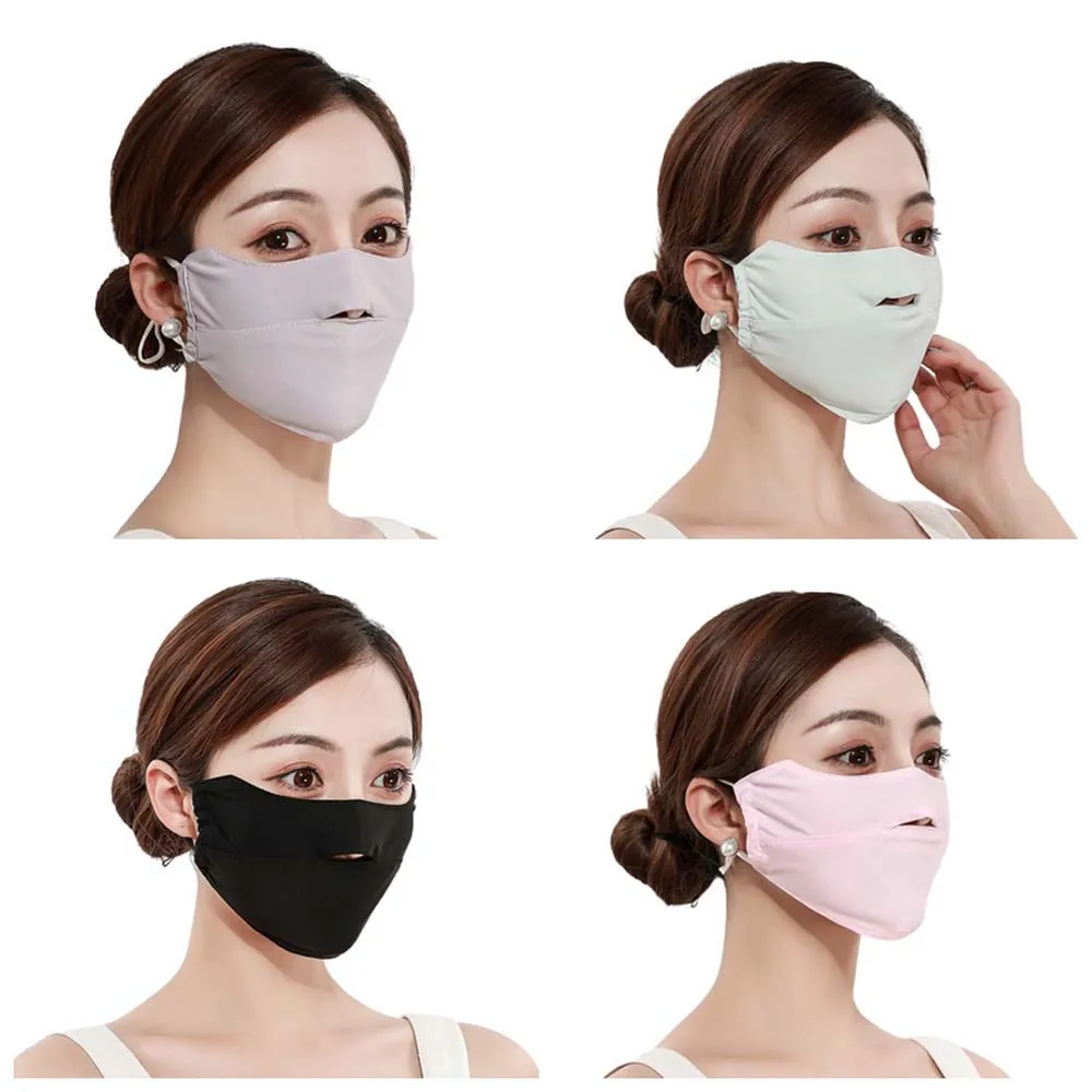 Face Scarf Women Ice Silk Mask Mask Open for Breathability Face Shield Summer Face Cover UV Sun Protection Sunscreen Veil