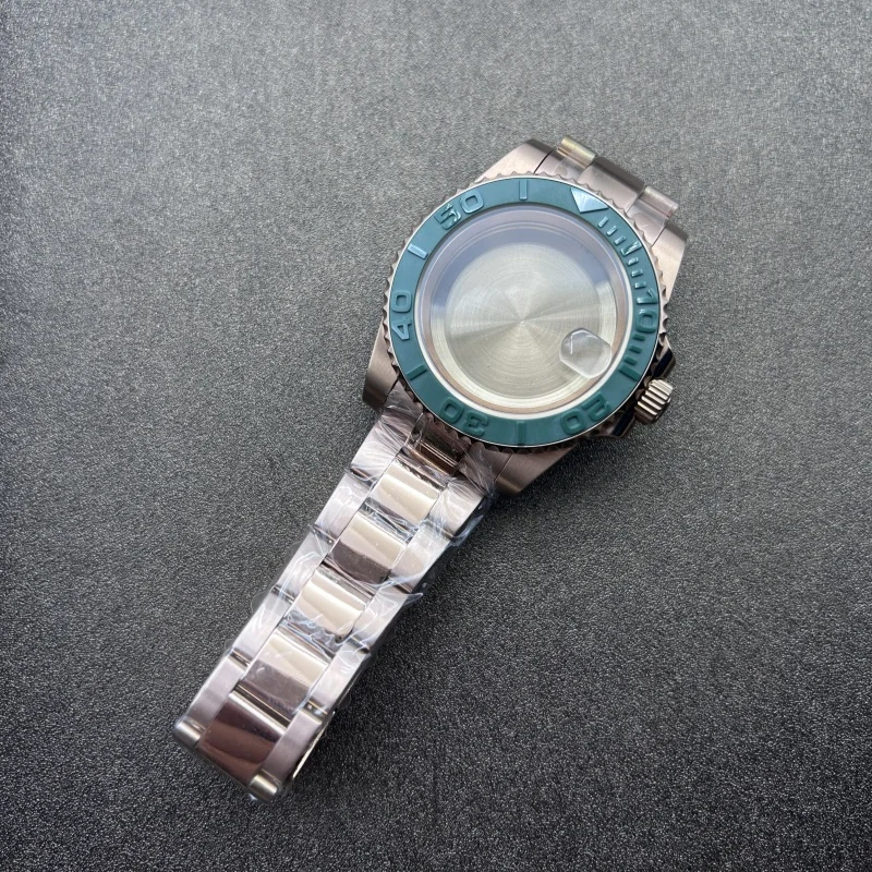 40 مللي متر حافظة يخت كاملة حزام قابل للتعديل غرامة + حلقة مجموعة زجاج الياقوت لحركة NH34/NH35 #6