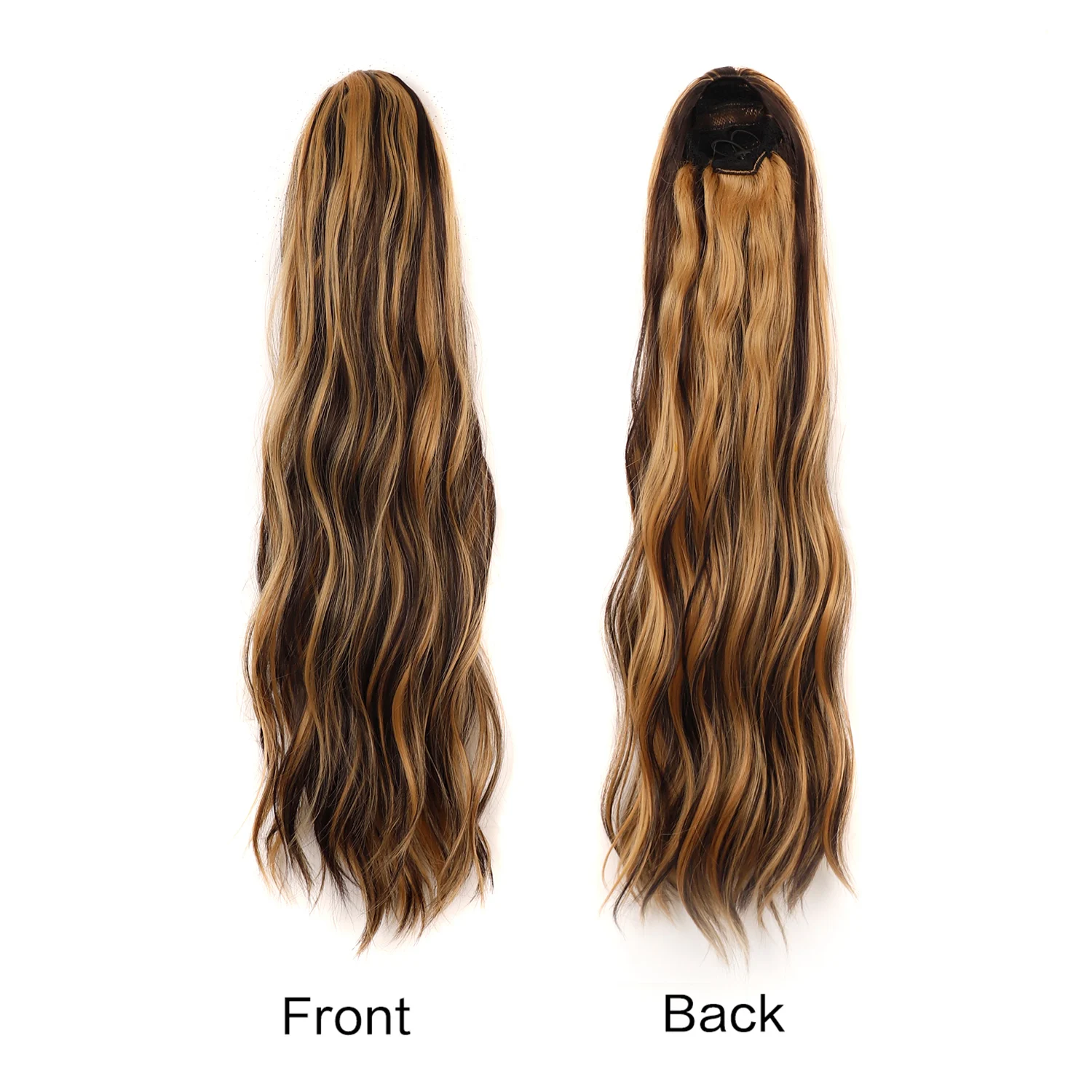 ذيل حصان تمديد الجسم موجة الرباط ذيل حصان تمديد 24 ''طويل متموج الاصطناعية ذيل حصان الشعر التمديد كليب في قطع الشعر