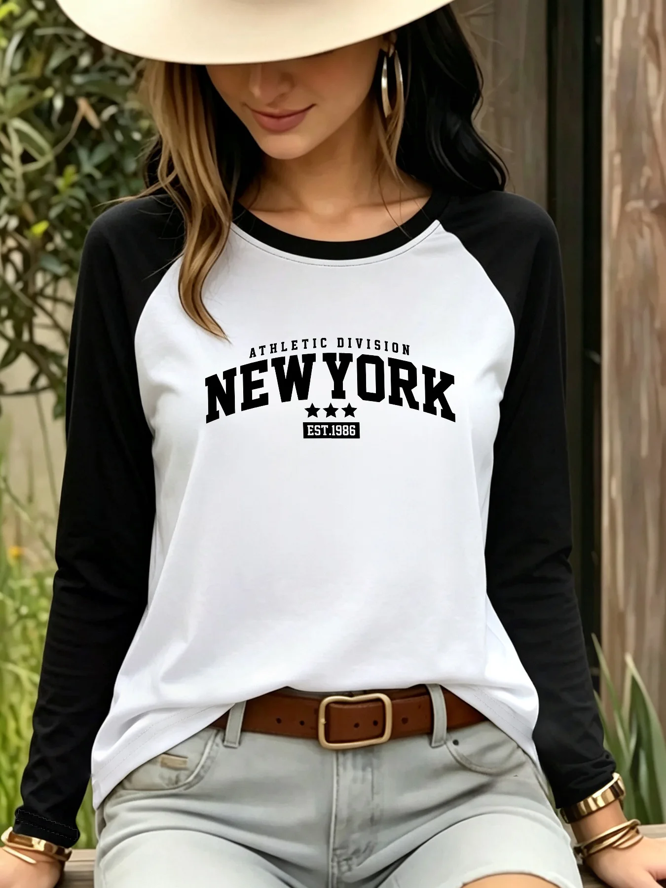 Vintage Fashion York - Kadın New York Vintage Raglan Tişört
