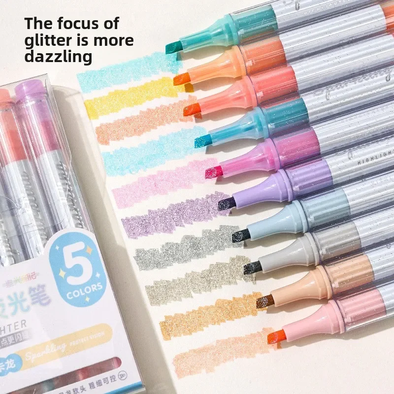 

Languo 5 Color EyeProtection Morandi Highlighter Student Drawing Scrapbook Diary Painting Cute Office School Stationery Supplies