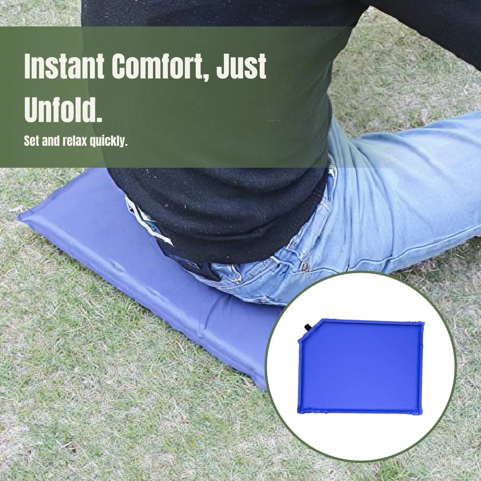 Ultralight Compact Self Inflating for seat Cushion Moistureproof Air Mat Inflatable Portable Travel Pad for Picnic Hiking