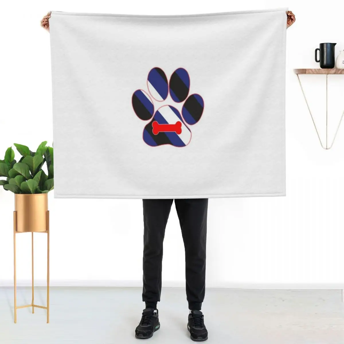 puppy play paw Throw Blanket Outdoor Soft Blanket for Picnic Beach Camping