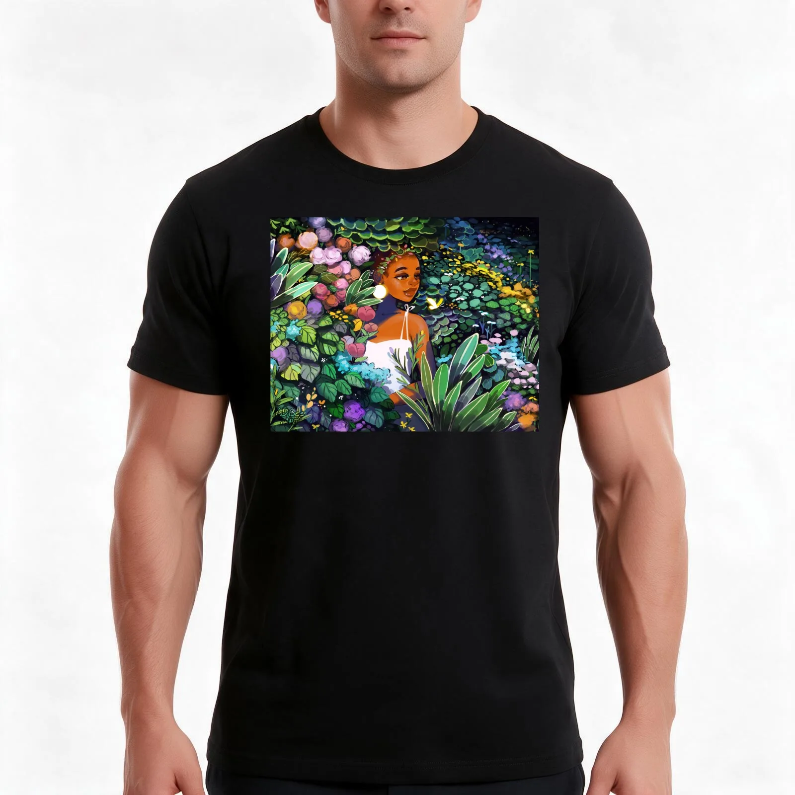 Garden Hideaway T-Shirt, Summer Casual Cotton Tee, Oversized Streetwear Tops, Vintage Graphic Print, Loose Fit Short Sleeve