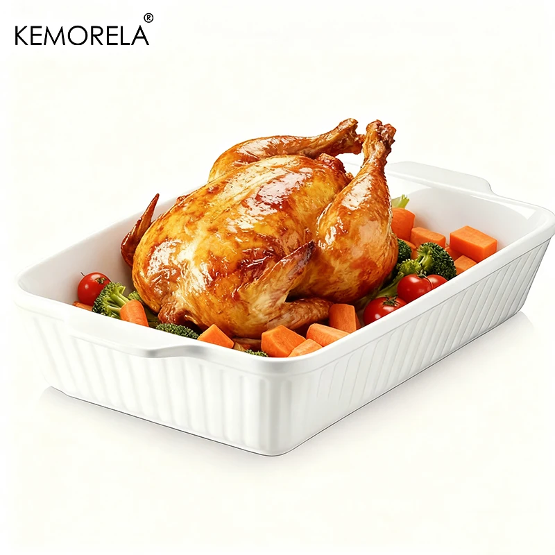 طبق خبز سيراميك، متوفر في 3 مقاسات من صينية Lasagna العميقة للفرن، مع مقابض، أدوات خبز آمنة ومتينة للفرن لـ Lasagna #1