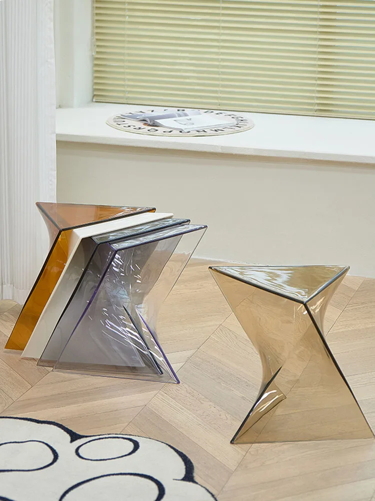 Creative Coffee Table,Acrylic Furniture,Living Room,Sofa Corner Table,Irregular Transparent Balcony,Small Edge Tables Customized image 4
