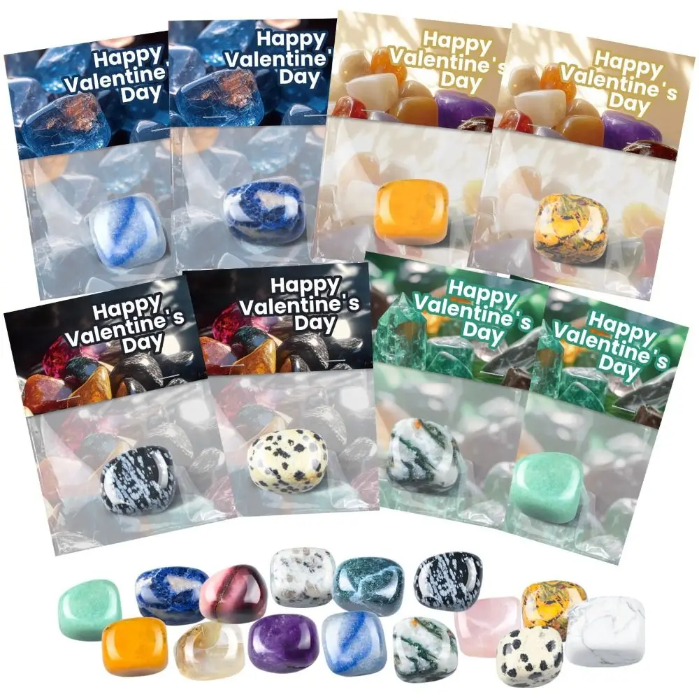 12 Pack Gem Rock Valentines Cards and Crystal Exchange Gift Bulk Prizes Valentines Day Cards Valentines Day Gifts Kids Classroom