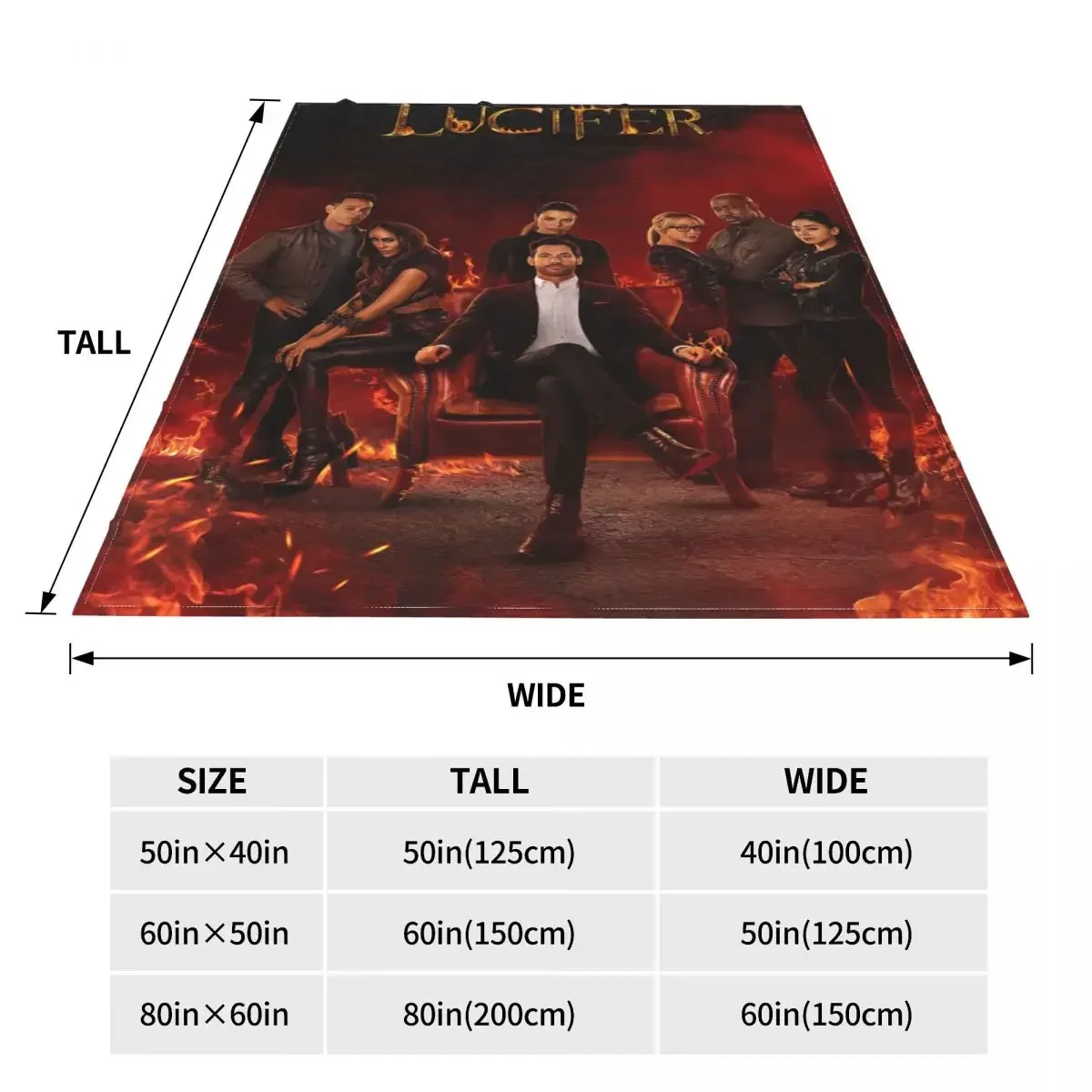 Lucifer Morningstar Dan Espinoza Blanket Fleece Textile Decor Suspense Crime Warm Throw Blankets for Home Couch Plush Thin Quilt