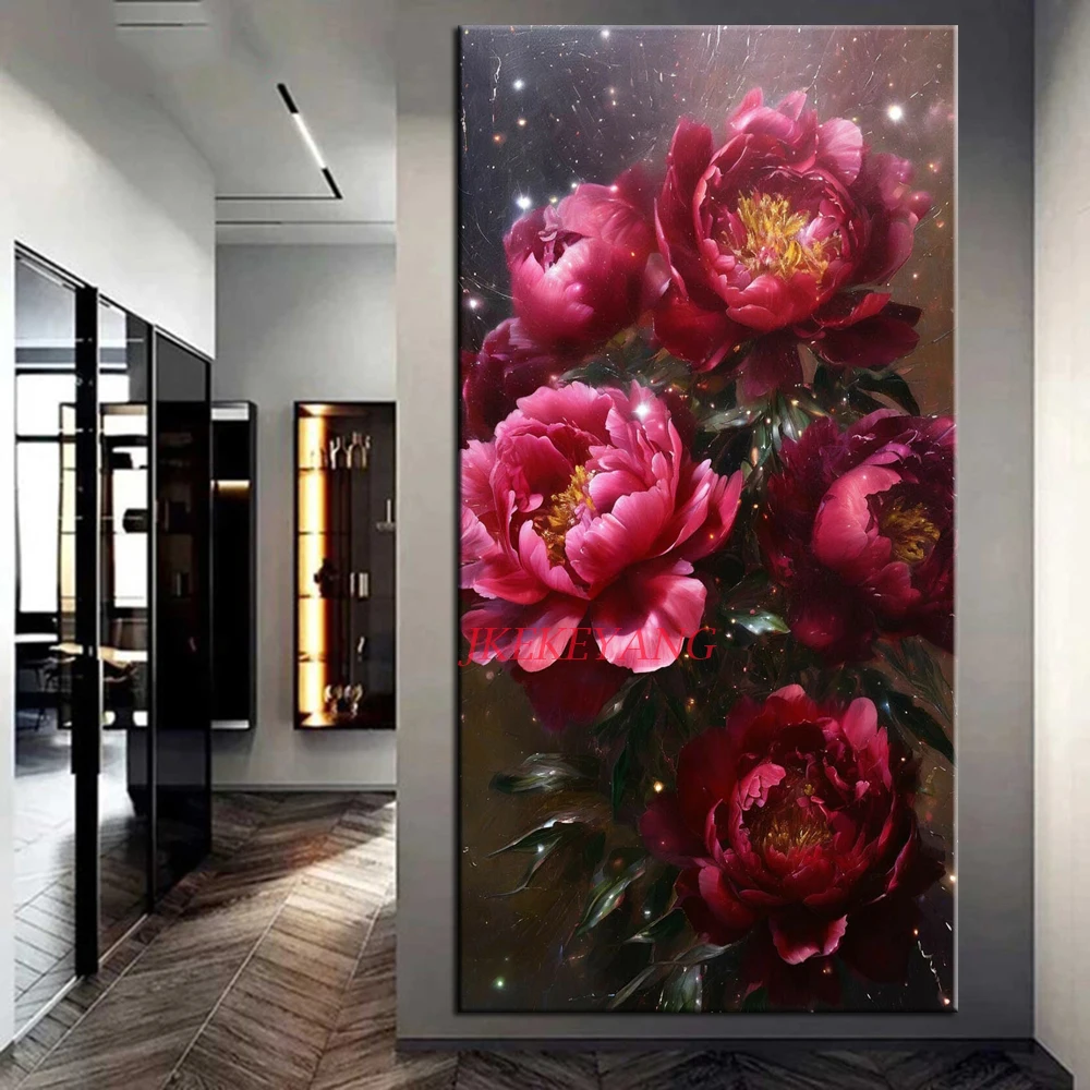 DIY Diamond Painting Cross Stitch Kit Peony and lily Flower Full Drills Diamond Mosaic New Collection 2024 Home Decor Gift