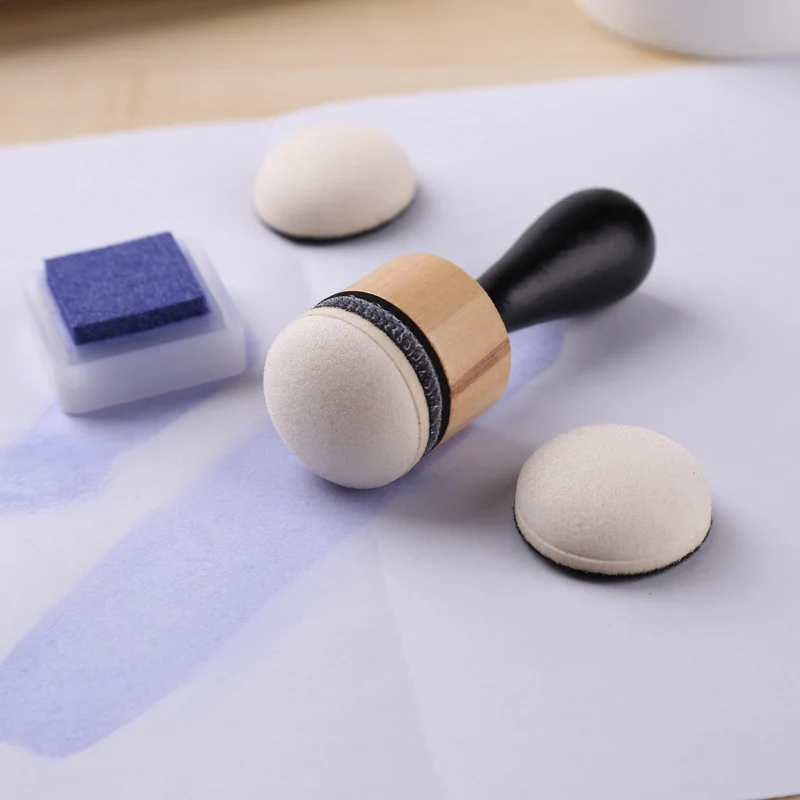 Domed Foams and Handle Mini Ink Blending Tools Round Foams Refills for DIY Inking Paint Paper Card Stamping Craft Making 2023