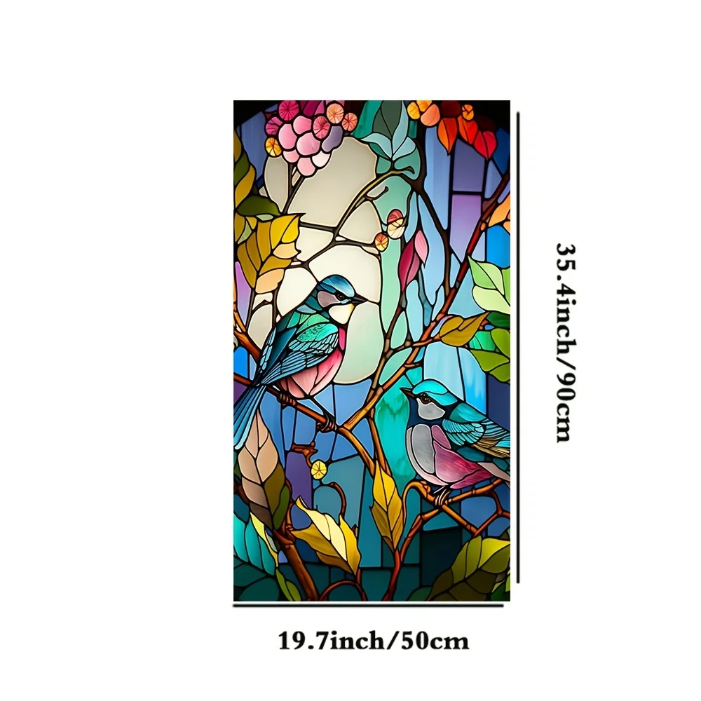 Bloem Vogel Venster Elektrostatische Stickers Privacybescherming Statische Cling Decoratie Herbruikbare Glasstickers voor Thuis Badkamer