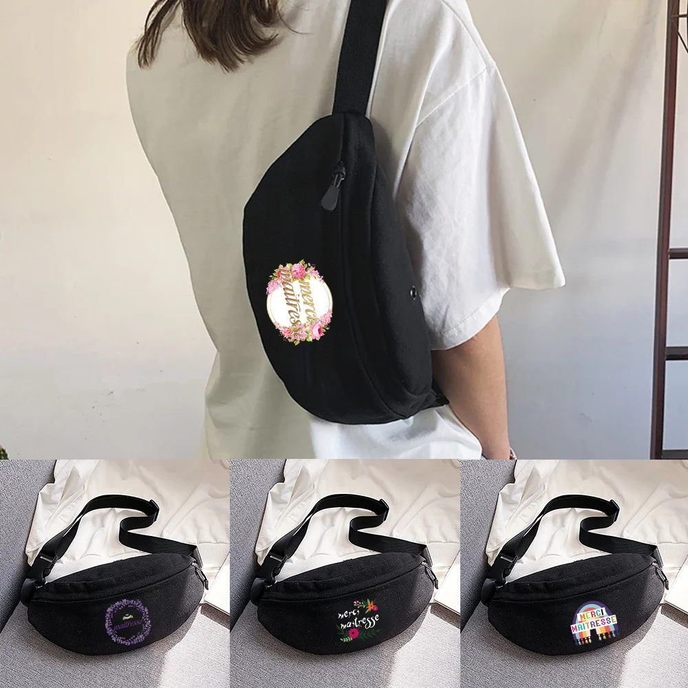 

Men's Breast Pack Outdoor Sports Bag Canvas Pouch Korean-style Maitesse Print Waist Bag Fanny Pouch Women Crossbody Banana Bag