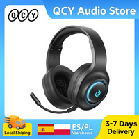 QCY Heroad V200 Over Ear Headphones Bluetooth 6.0 Wireless Earphones 50mm Driver 7.1 Surround Sound RGB Gaming Headset with Mic