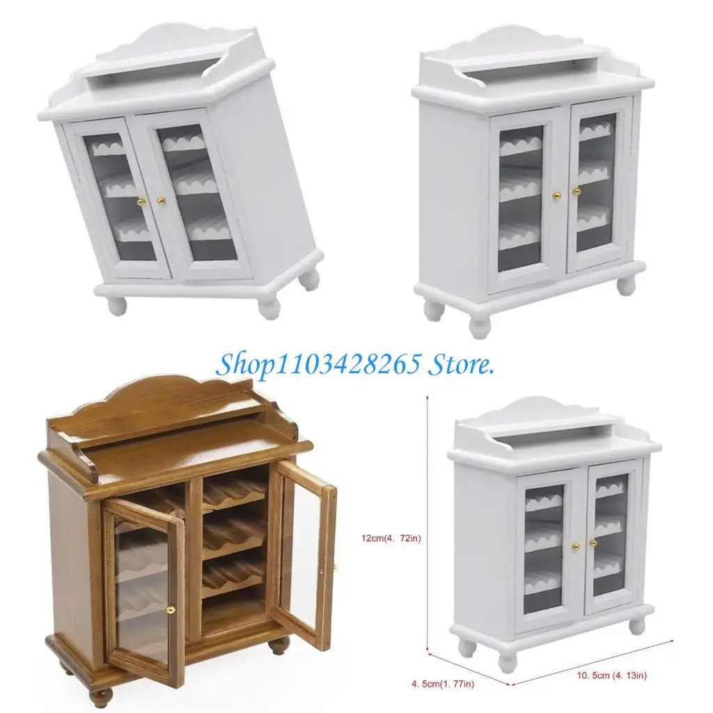 

Миниатюрная деревянная модель винного шкафа для украшения кукольного домика 1/12 и коллекционера G2TE