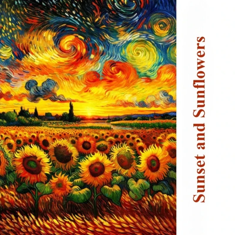 Mini Test Tube Sunset and Sunflowers Jigsaw Puzzle, Challenging game puzzle Desktop Decor Art Gift