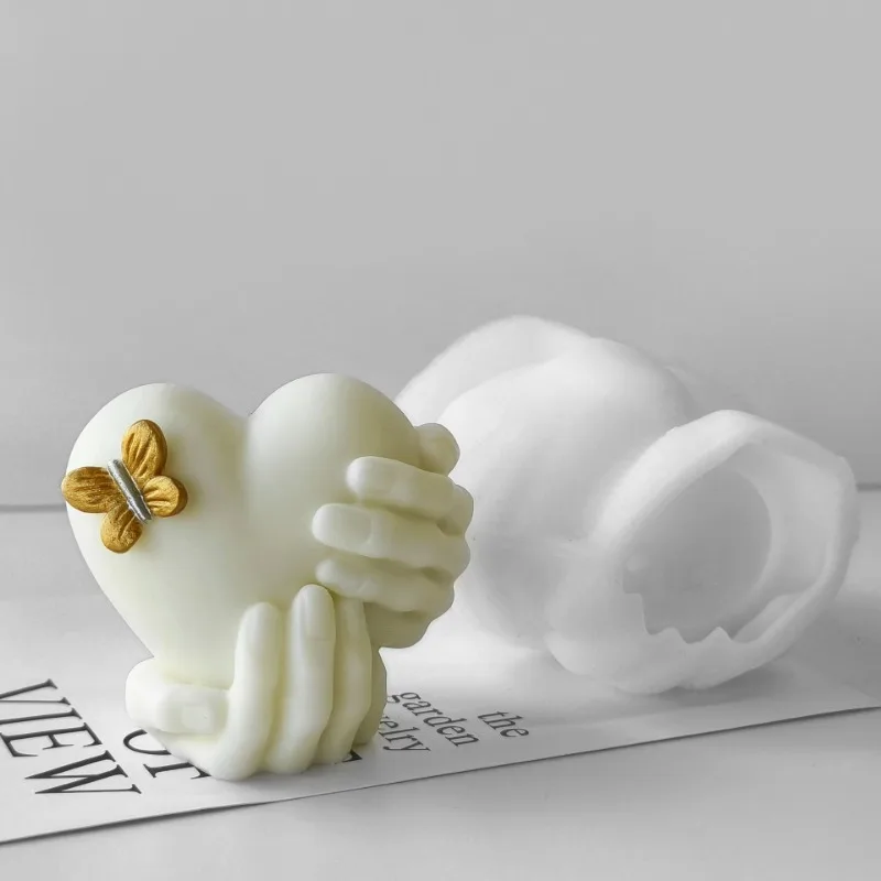 Hand Hold Love Silicone Candle Mold Valentine\'s Day Love Candle Soap Gypsum Crafts Resin Cement Mold Handmade Candle Making Tool