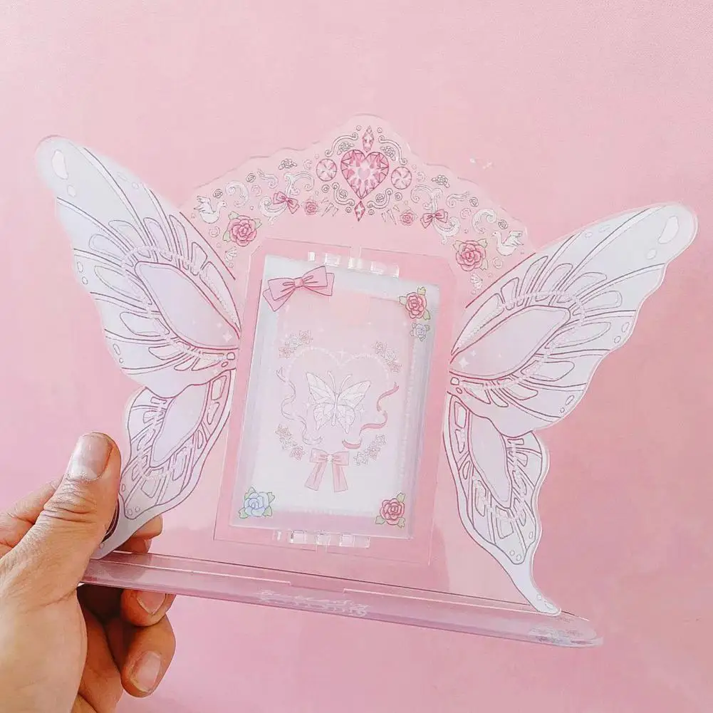 Photo Frame Creative Shape Rotatable Double Sided 3D Butterfly Photocard Picture Frame Display Holder Desktop Home Decoration