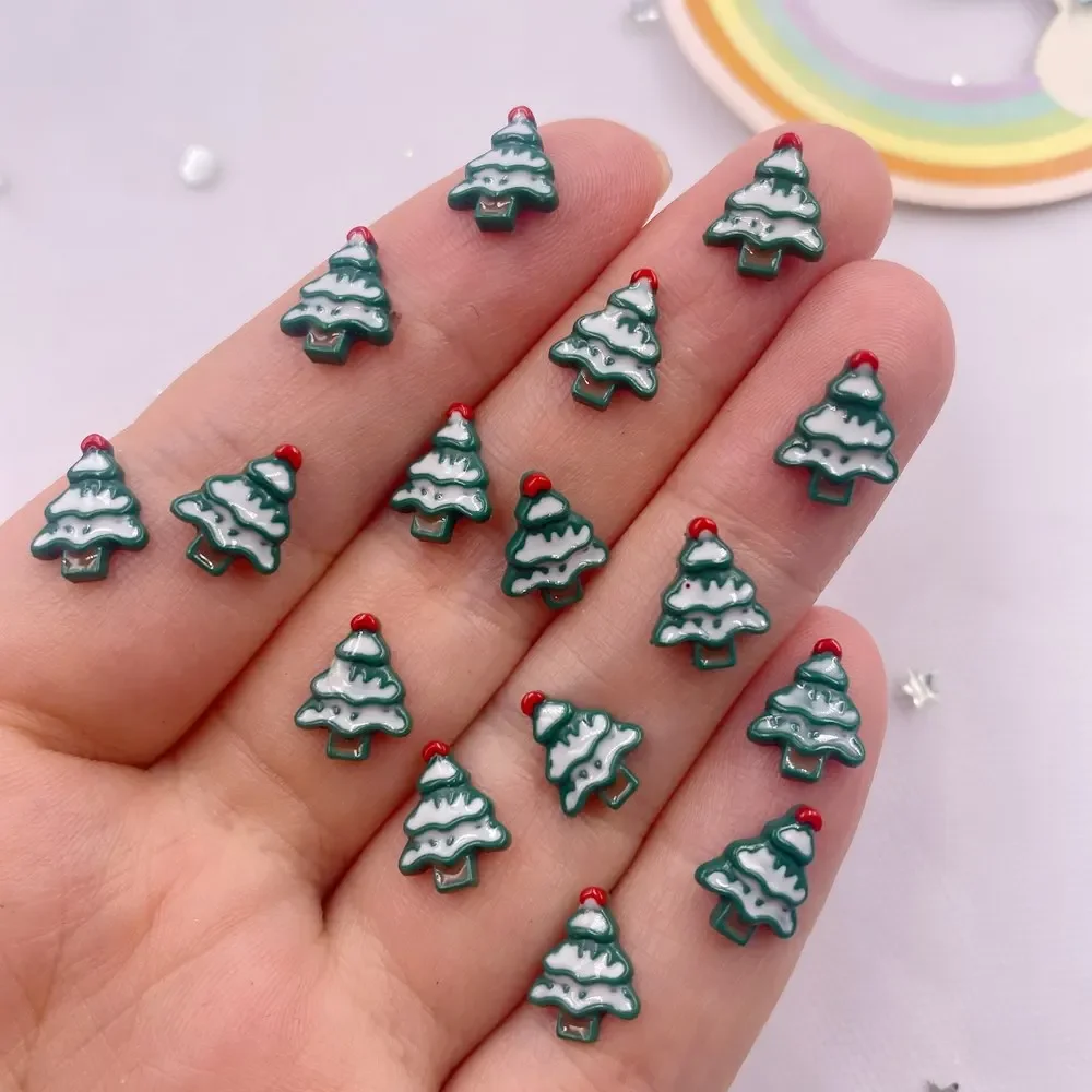 50 Stück Harz Mini Bunte Weihnachtsmann Schneemann Weihnachtsbaum Hirsch Figuren mit flacher Rückseite Nail Art DIY Scrapbook Zubehör Basteln – Detail 11