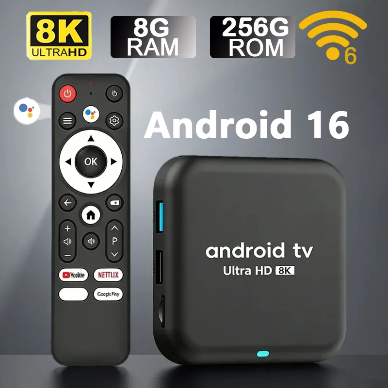 

Q18 Android16 8K HDR10+ Smart TV Box RK3518 256G Dual Wifi6 BT5.4 Netflix Media Player Set Top Box with Google Voice Assistant