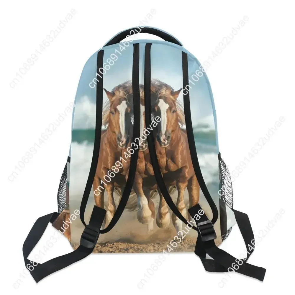 Saco de escola impermeável para meninos e meninas, Mochilas estampadas a cavalo, Mochila Laptop, Mochila para adolescentes, Novo